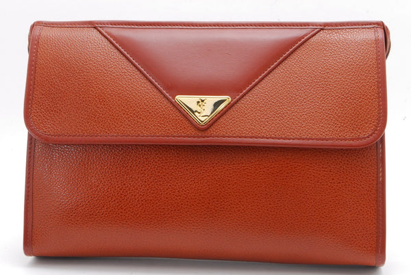 Saint Laurent Yves Clutch - Brown, Leather 