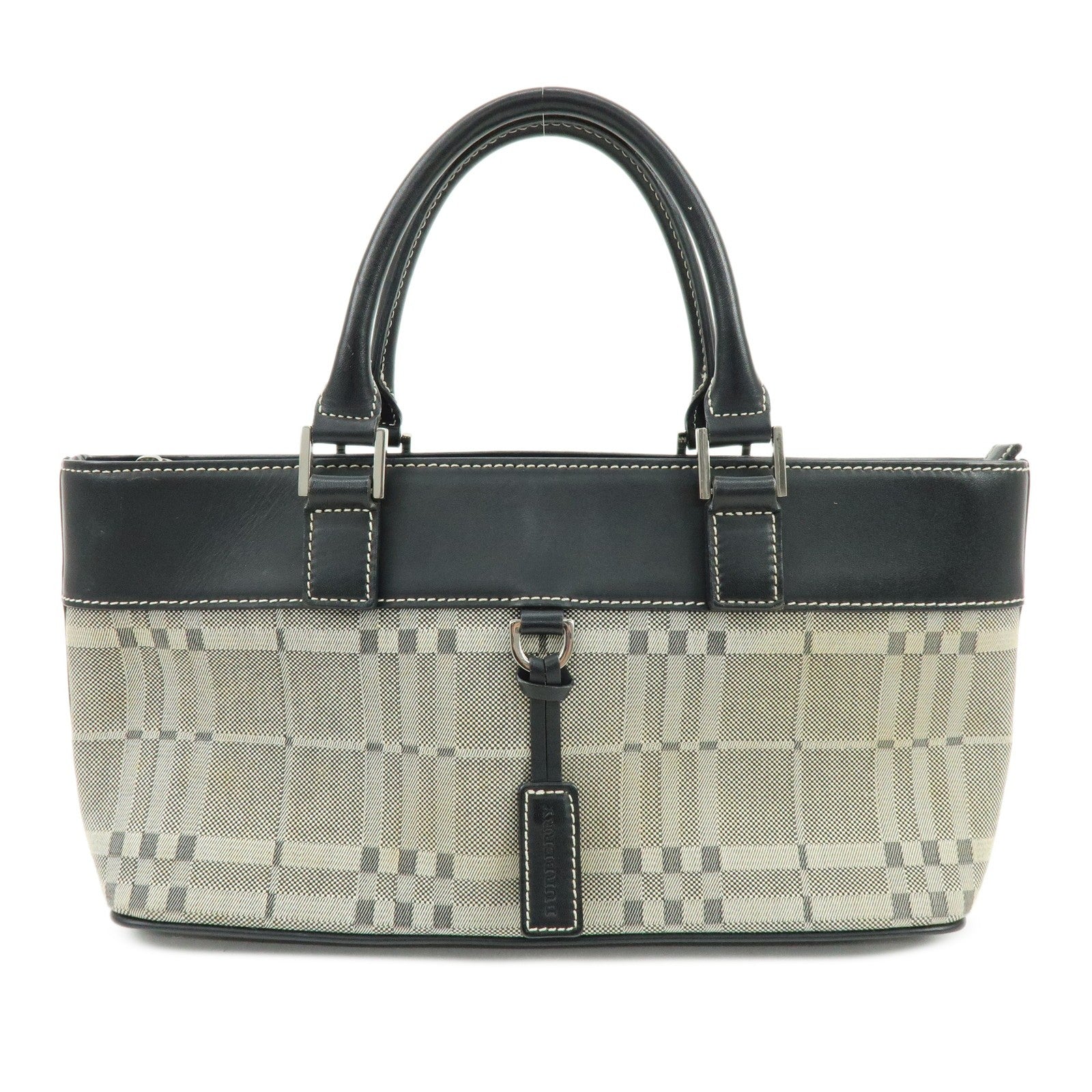 Burberry Hand Bag Tote Bag - Black, Canvas Leather