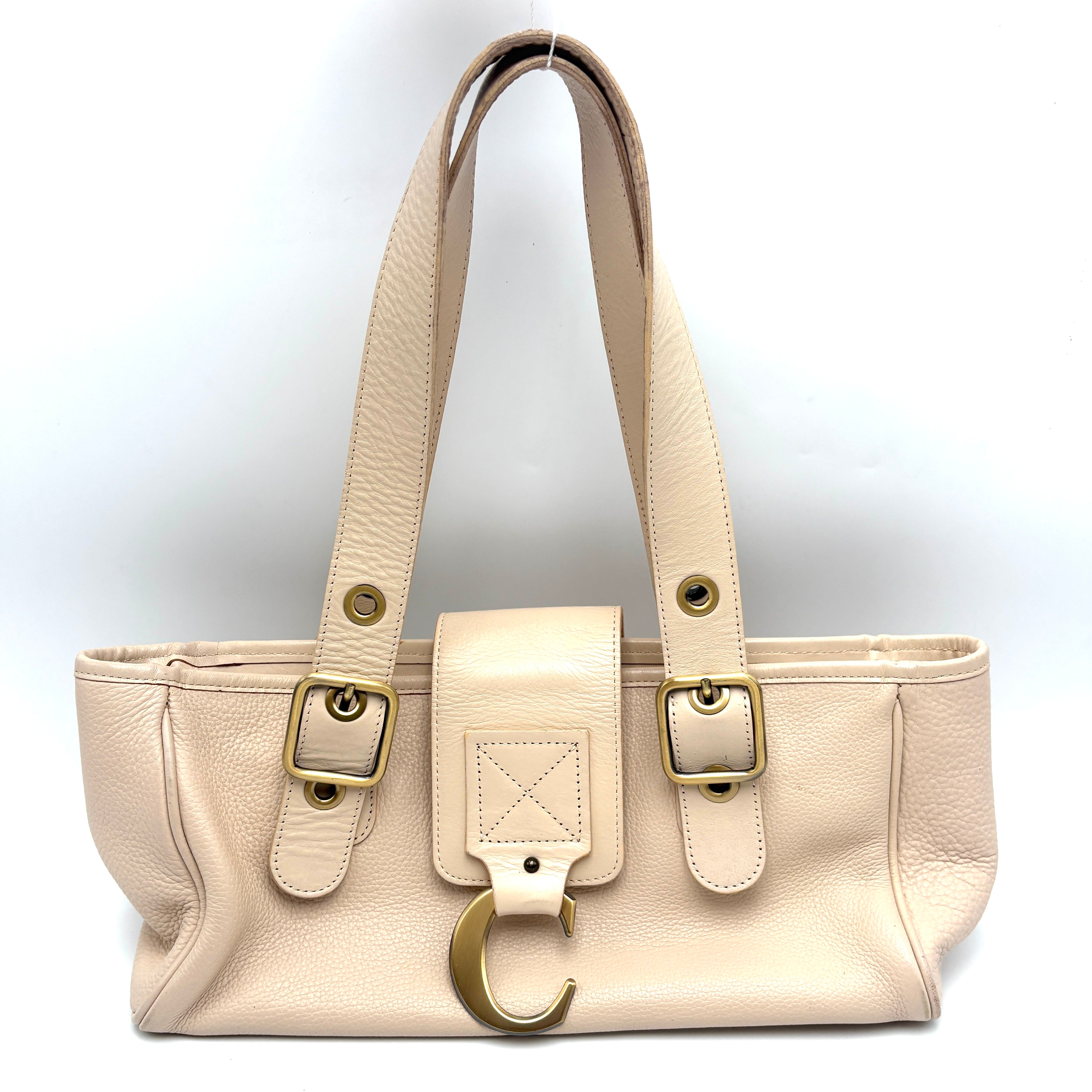 Chloe Tote Bag Leather Beige