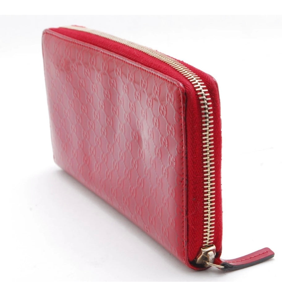 Gucci wallet ribbon microGG enamel Red