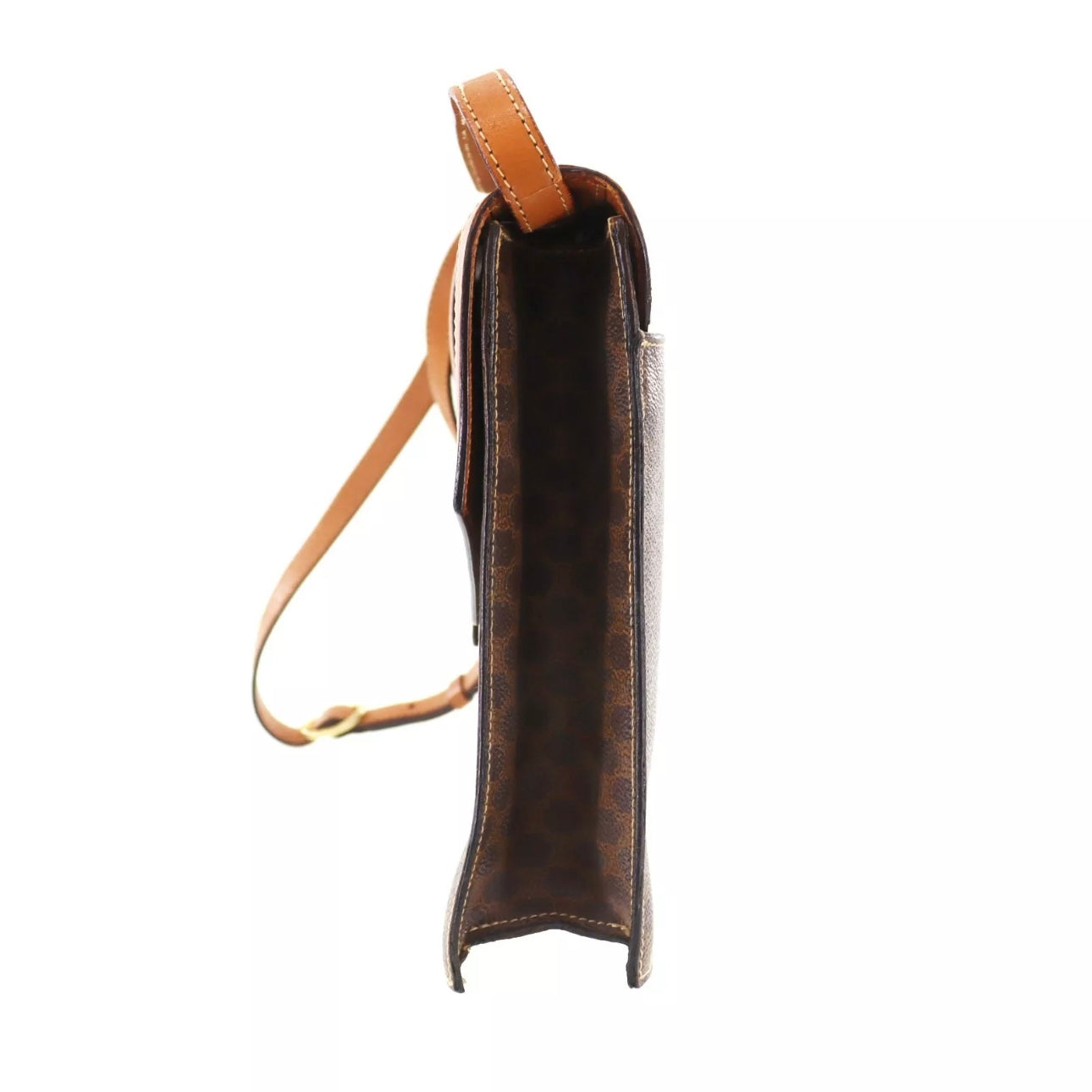 Macadam Pattern Shoulder Bag & Pouch Brown