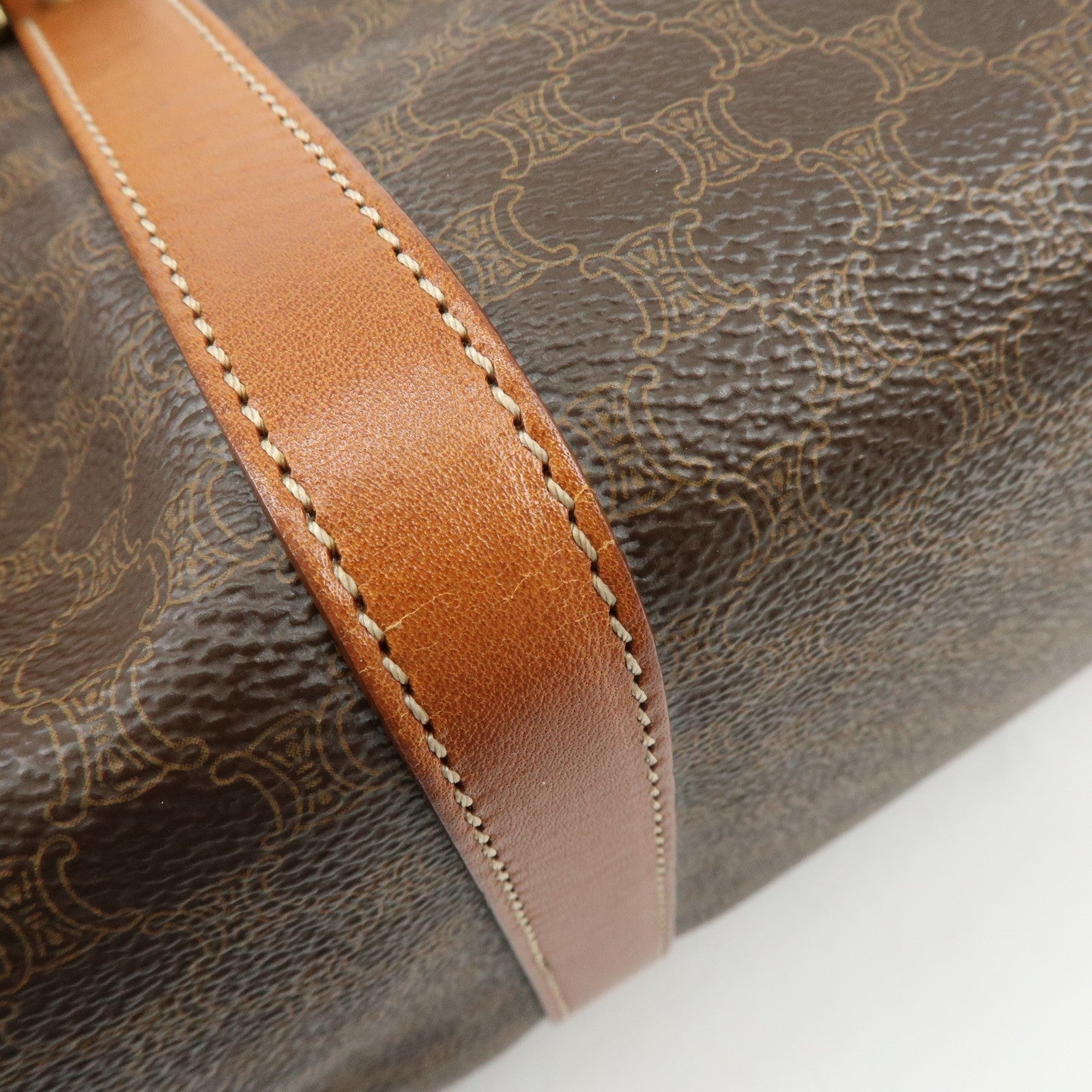 Celine Macadam Logo 2Way Boston Hand Bag - Brown, PVC Leather