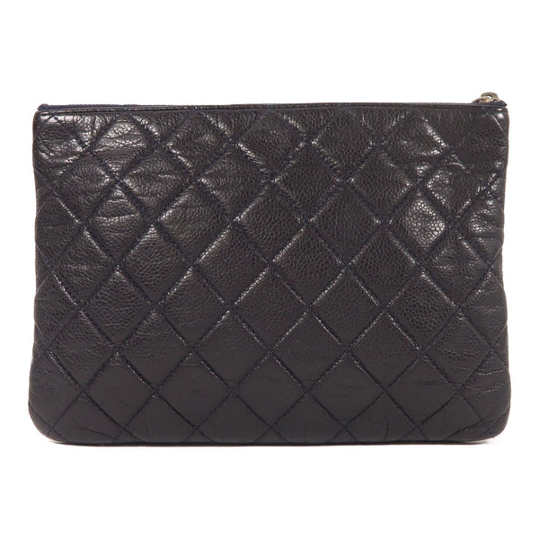 Chanel CC SHW Clutch Bag - Navy, Calfskin Leather