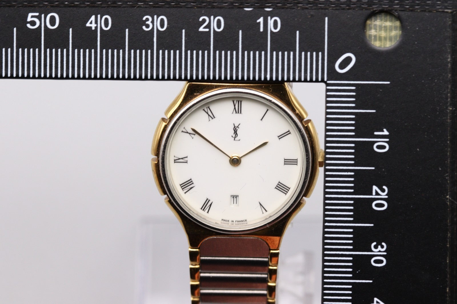 Yves Saint Laurent Vintage Quartz Watch - White, Stainless Steel