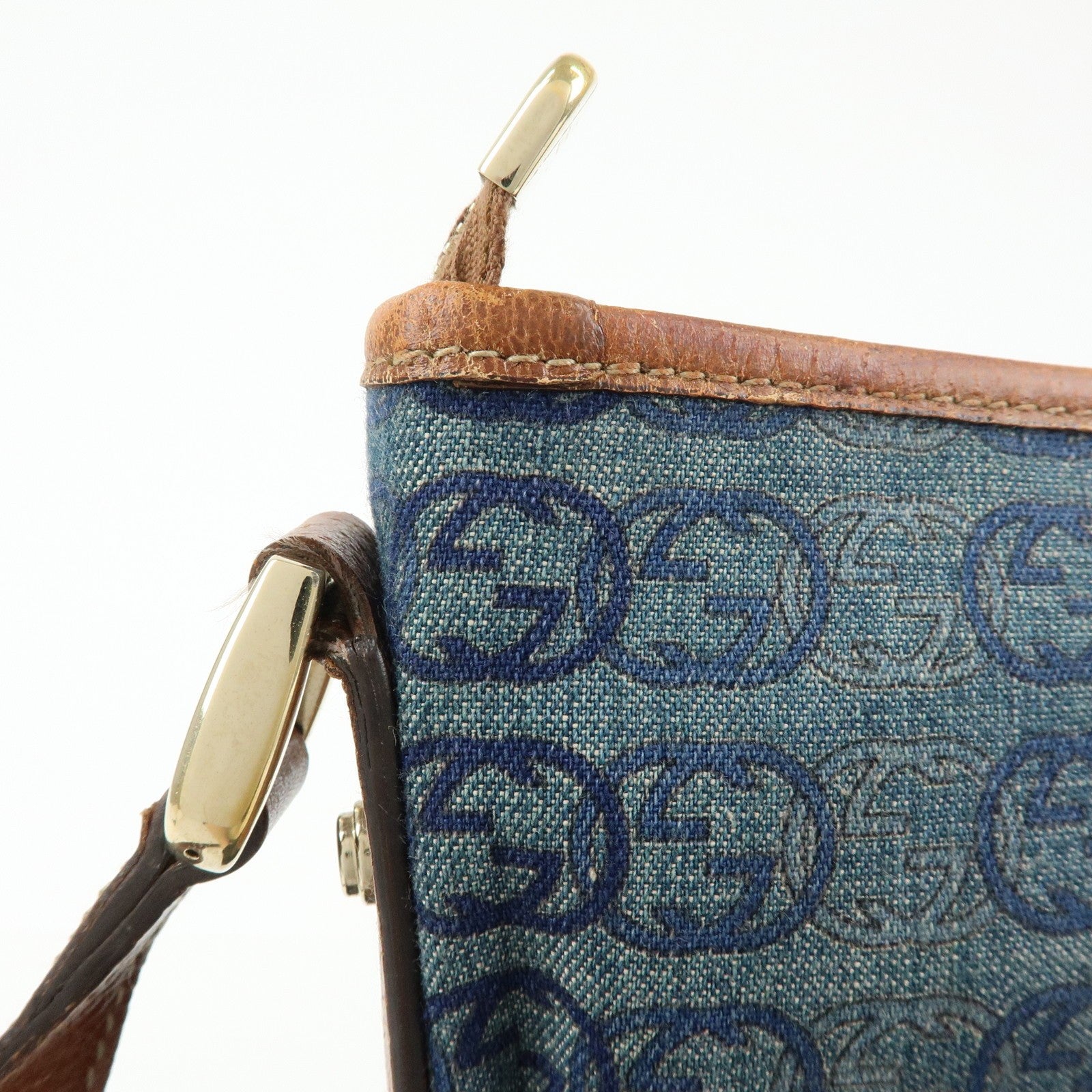 Gucci Abbey Shoulder Bag - Blue, Denim and Leather