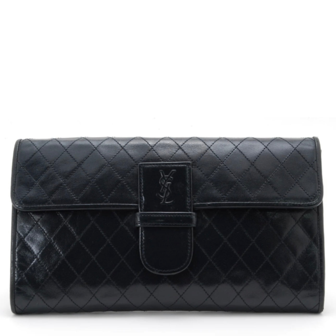 Saint Laurent Yves Clutch Bag - Navy, Leather