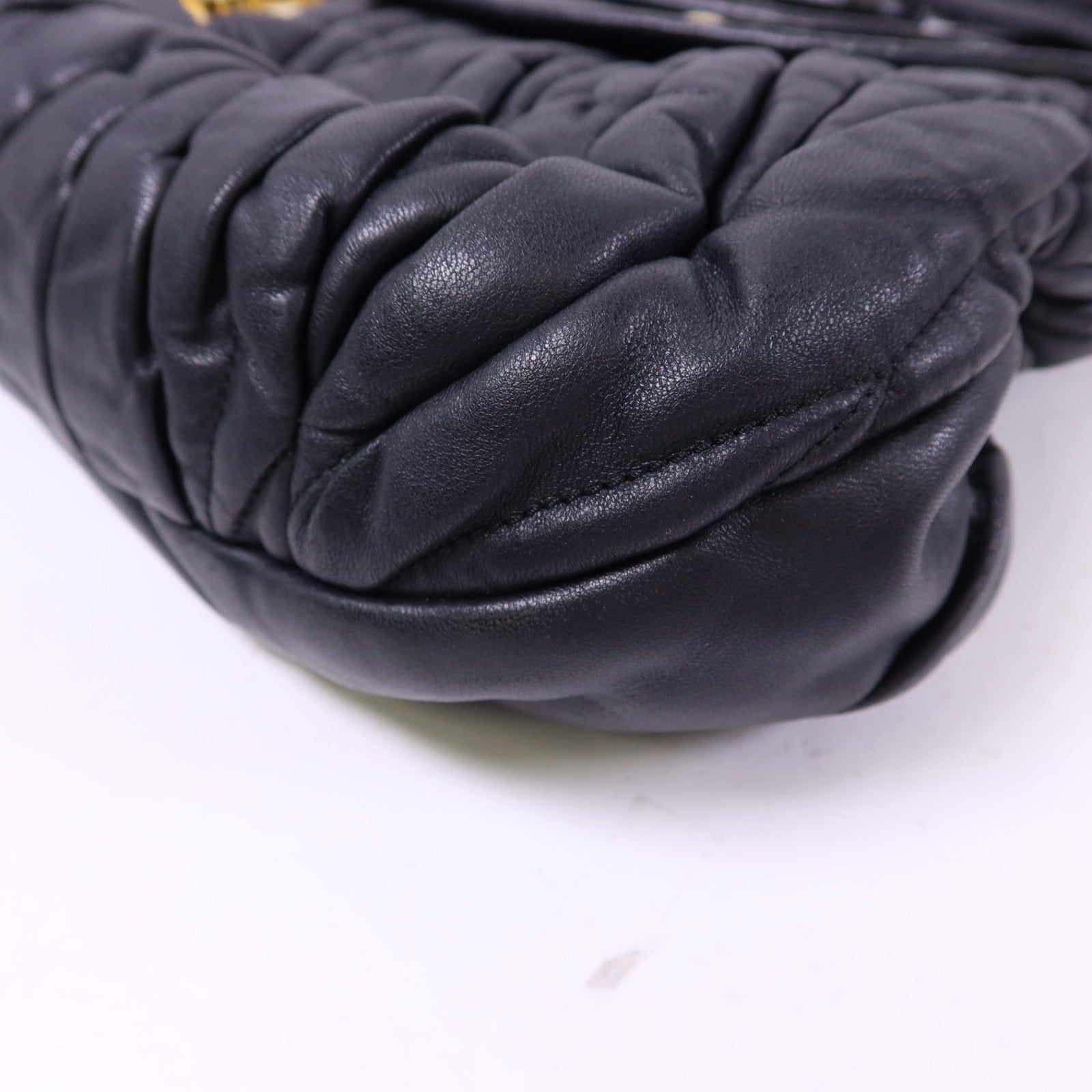 Miu Miu GHW 2 Way Shoulder Bag - Black, Lambskin Leather