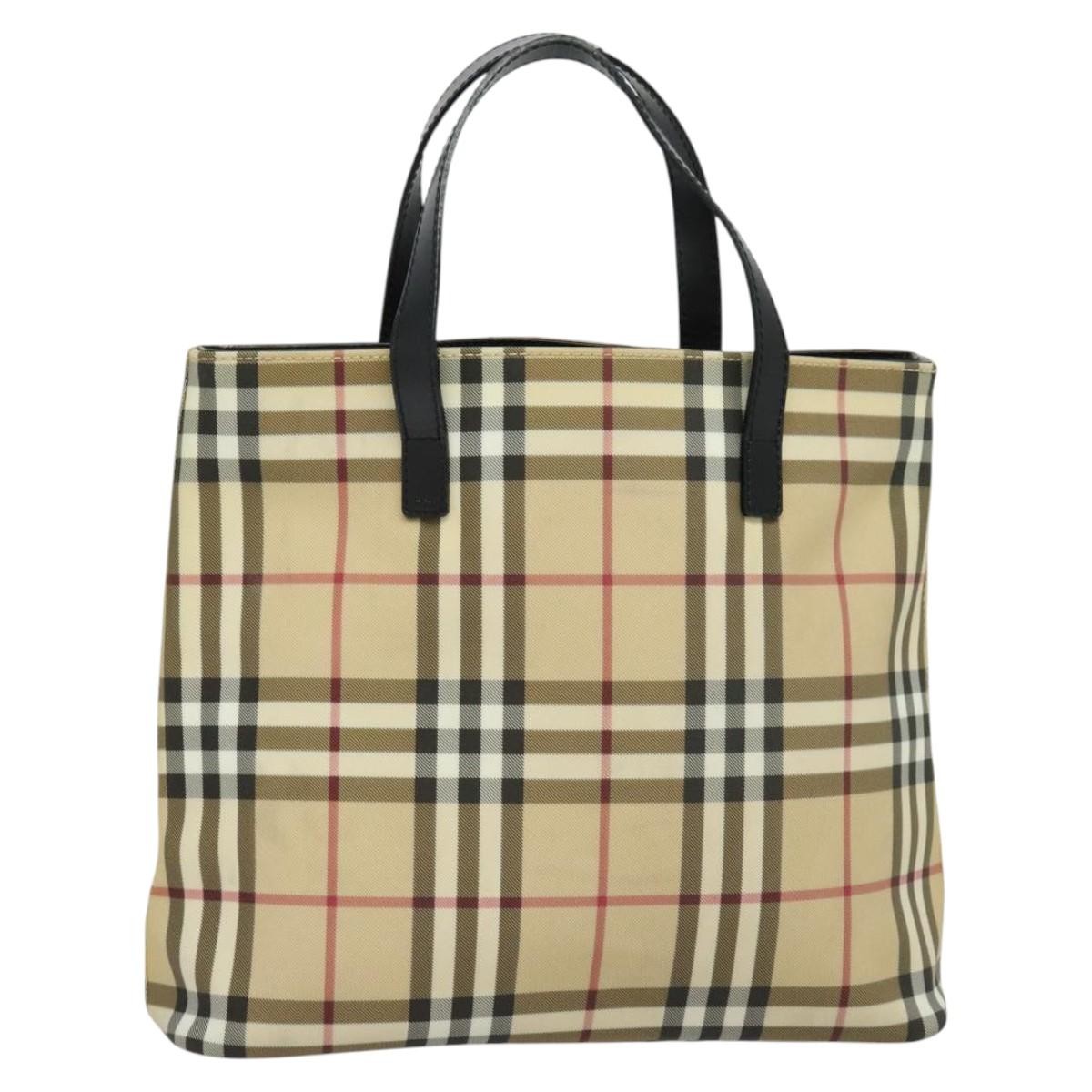 Burberry Nova Check Handbag - Beige/Silver, PVC Leather