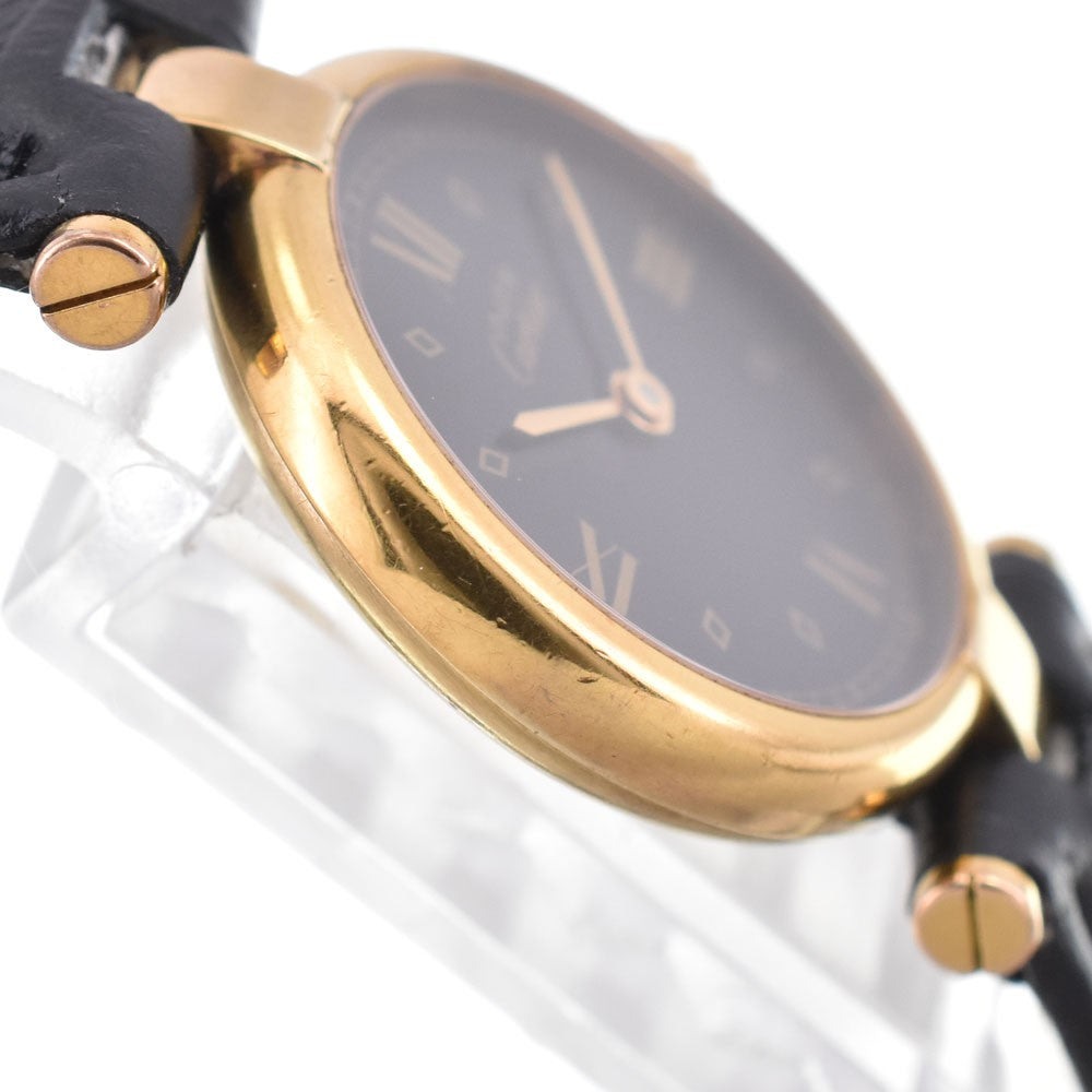 Cartier Must Vendome Vermeil SM 590004 Wristwatch - Black, Leather