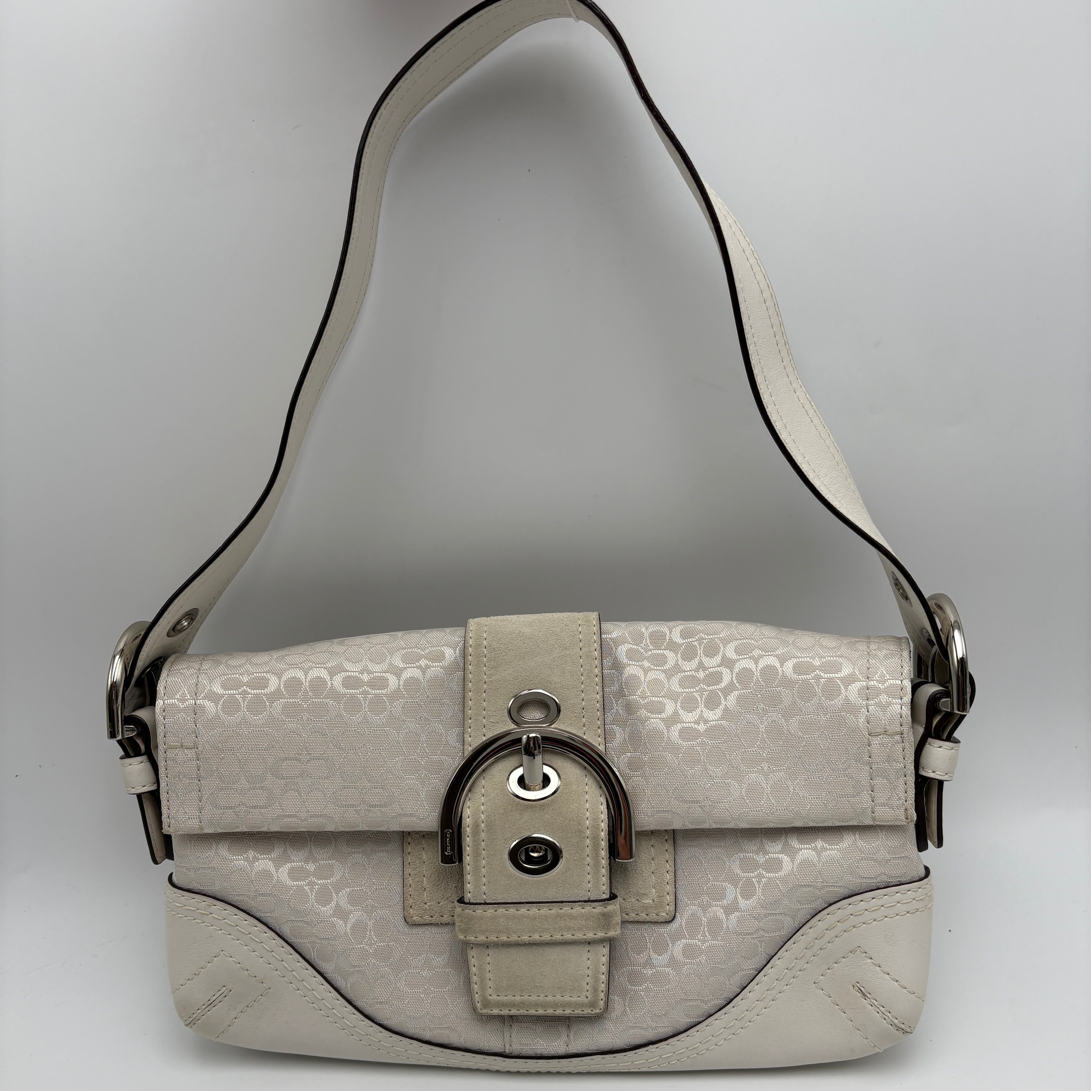 Coach Signature White Shoulder Bag