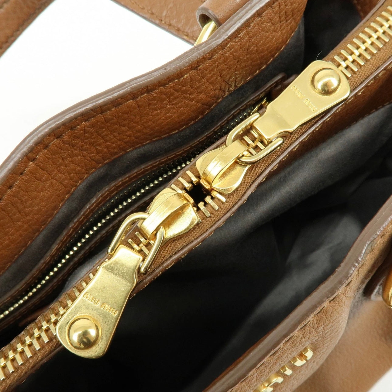 MIU MIU Leather Vitello Caribu Bag