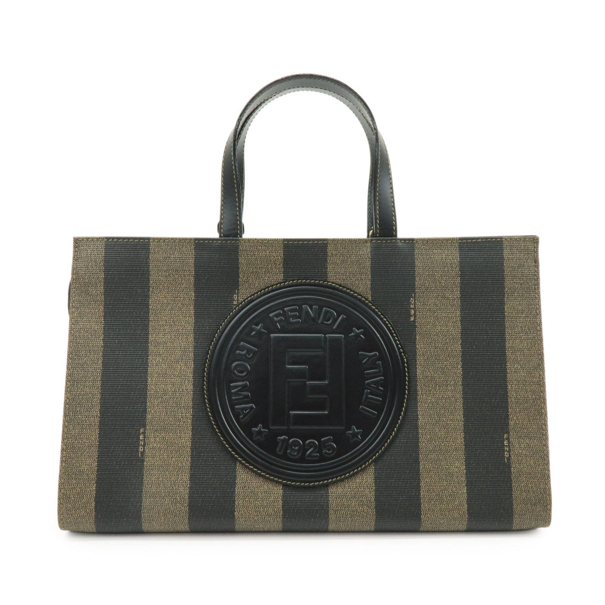Fendi Tote Hand Bag - Black, Brown, PVC, Leather