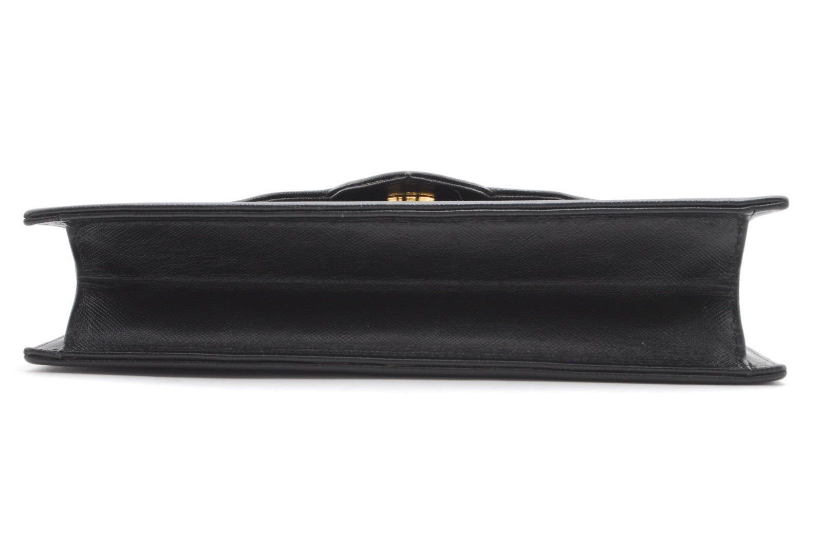 Saint Laurent Yves Clutch Hand Bag - Black, Leather