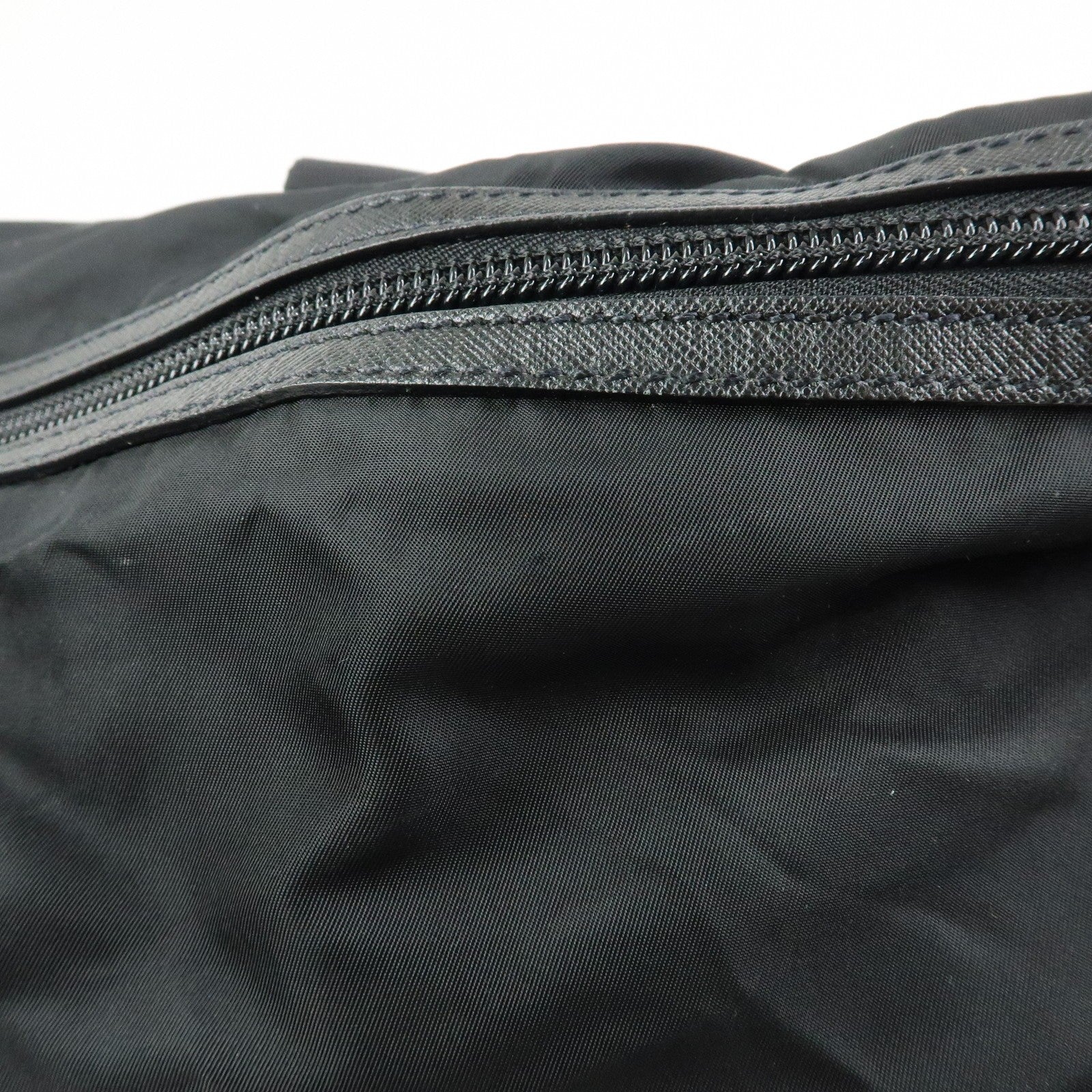 Prada Triangle Logo Boston Hand Bag - Black, Nylon