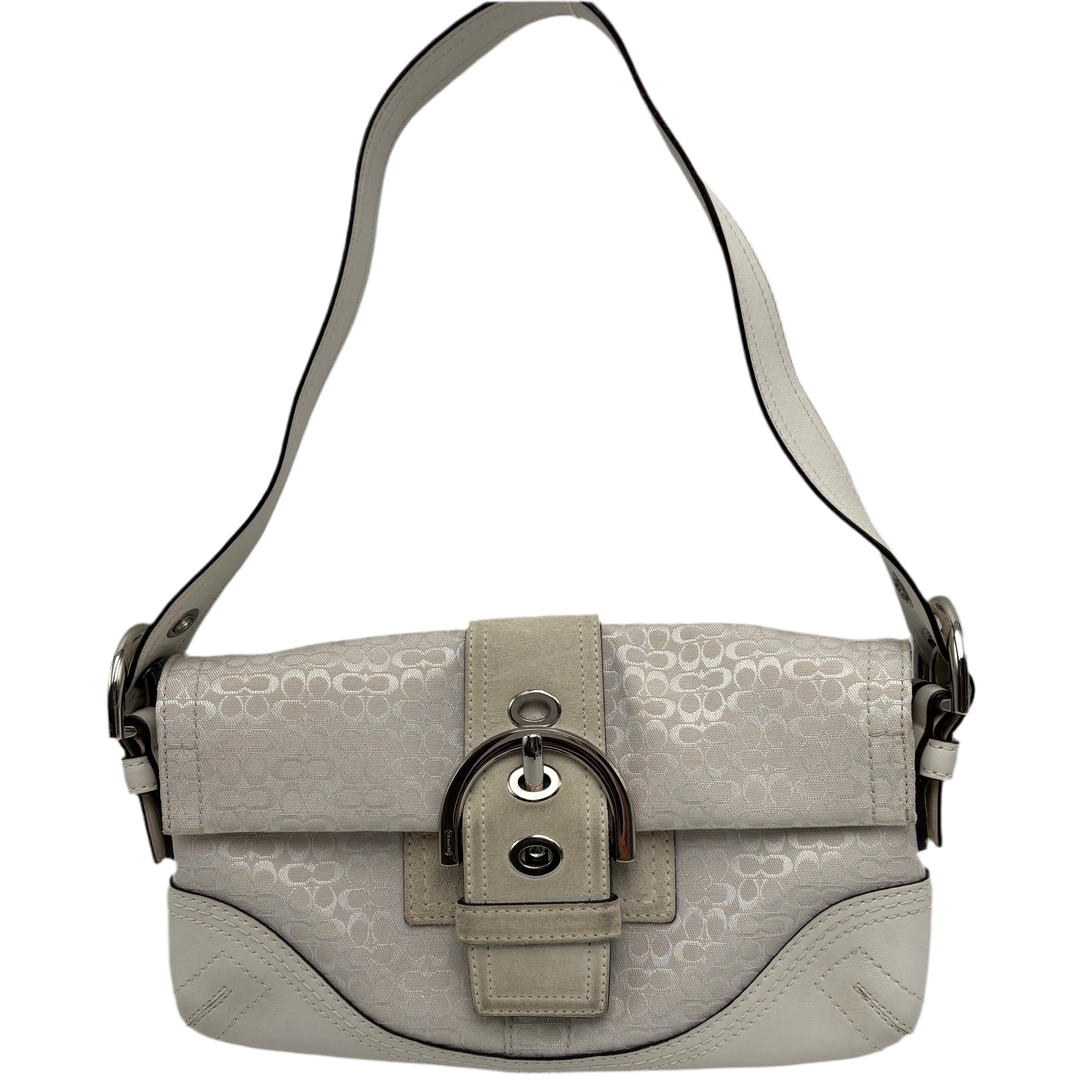 Coach Signature White Shoulder Bag