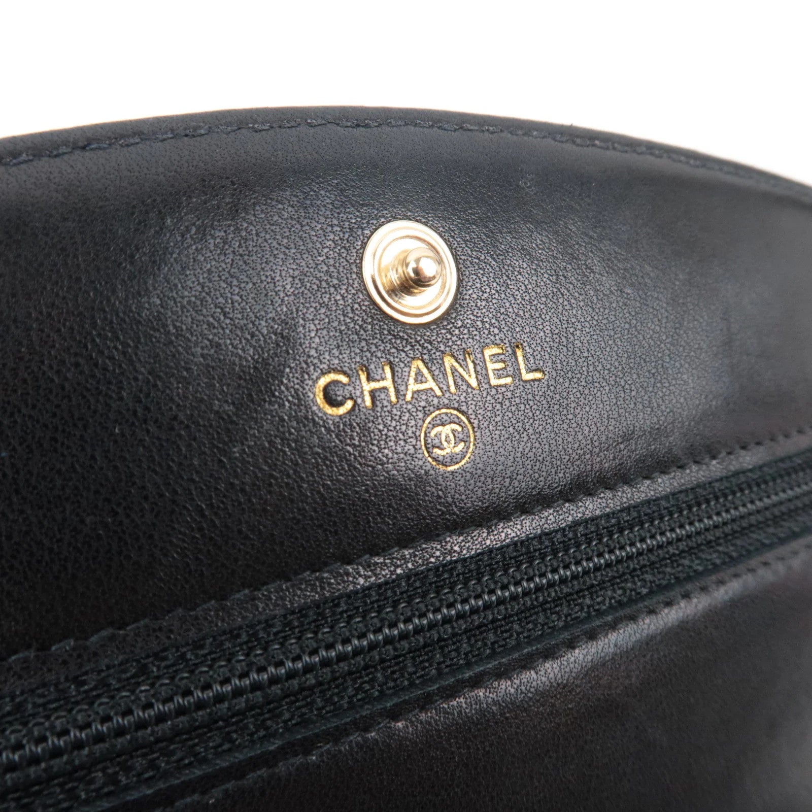 CHANEL Caviarskin Chain Wallet WOC Shoulder Bag - Black, Caviarskin