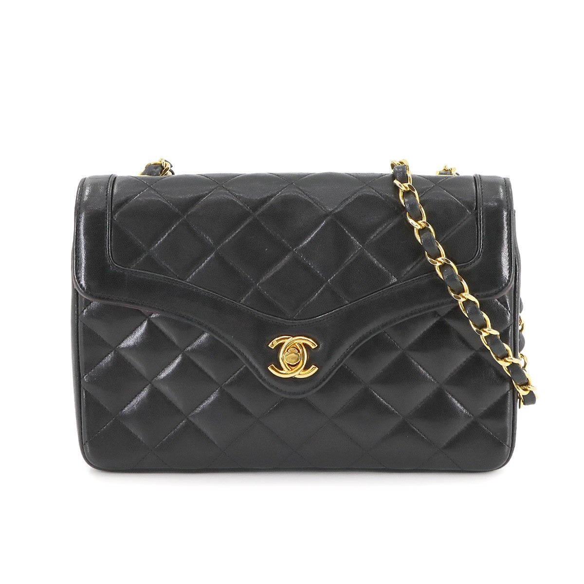 CHANEL Matelasse Chain Shoulder Bag - Black, Leather