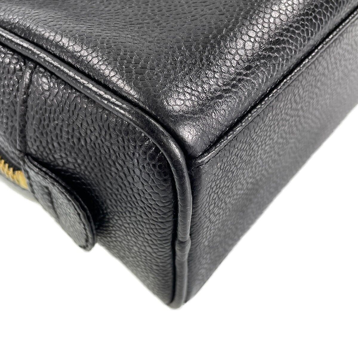 Chanel CC Logos Pouch - Black, CalfSkin Leather