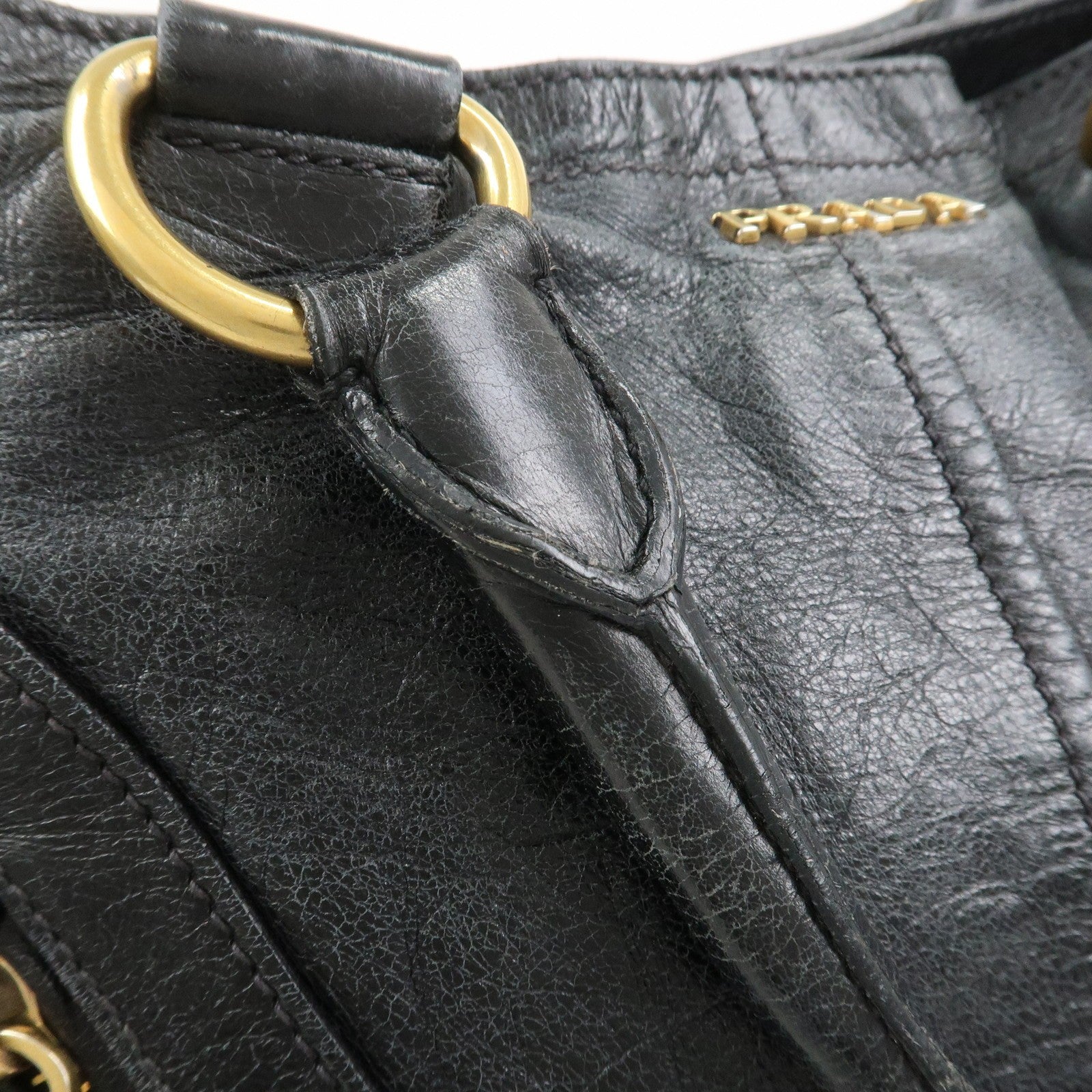 Prada Logo Tote Bag - Black, Leather