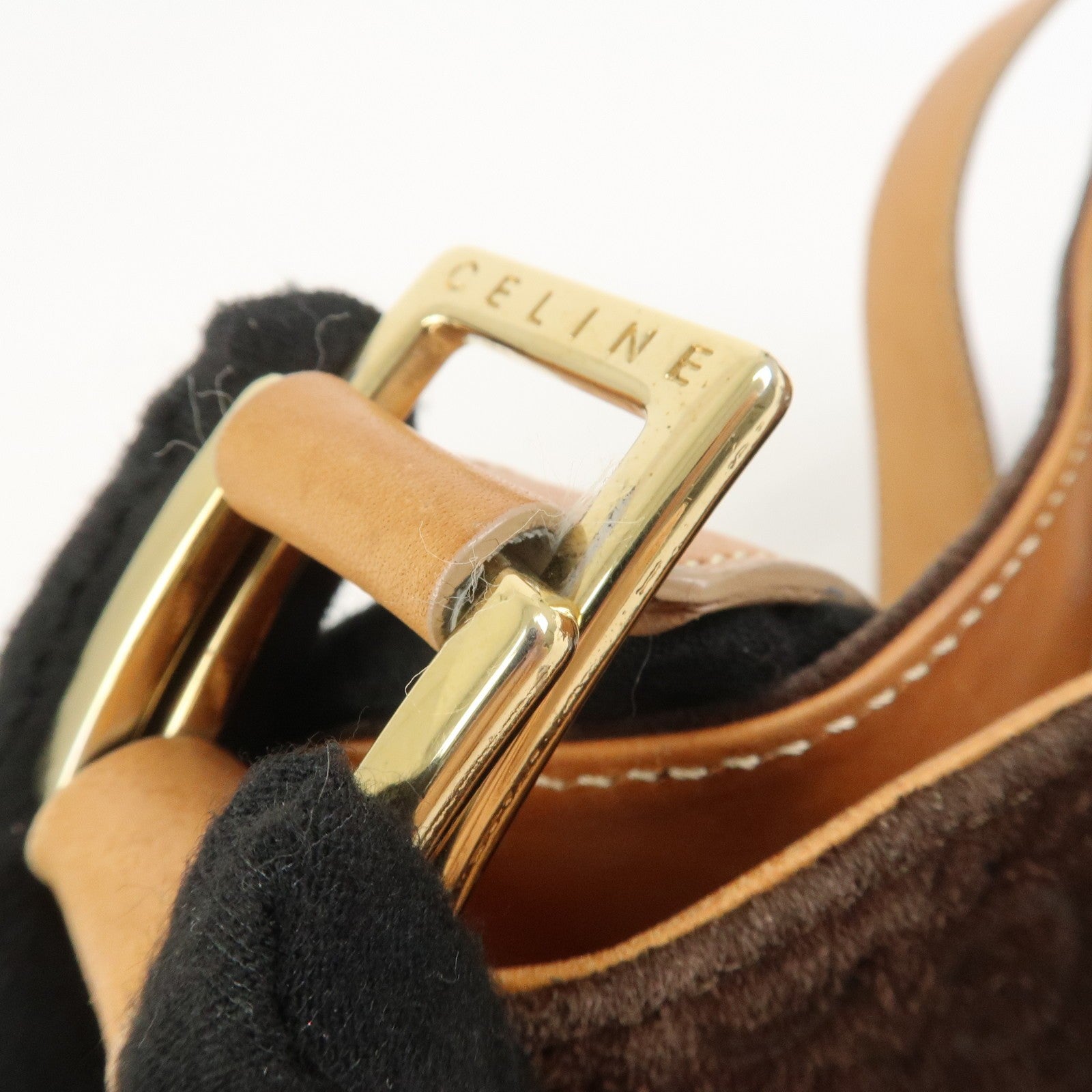 Celine C Macadam Shoulder Bag - Brown, Suede Leather 