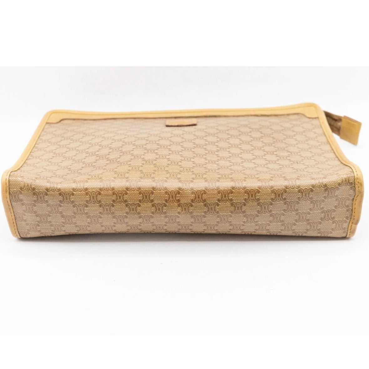 CELINE Macadam Clutch Bag- Leather PVC Beige, Gold