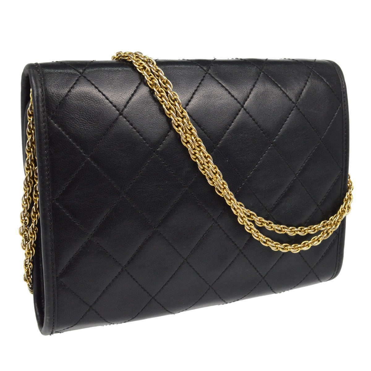 Chanel Single chain shoulder Shoulder Bag - Black, Lambskin Leather