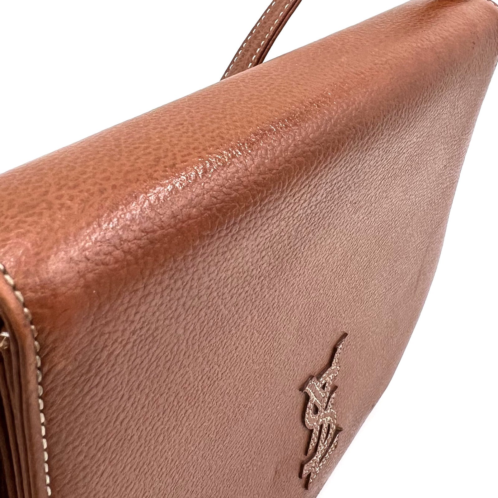 Saint Laurent Yves Cassandra Shoulder Bag - Brown, Leather 