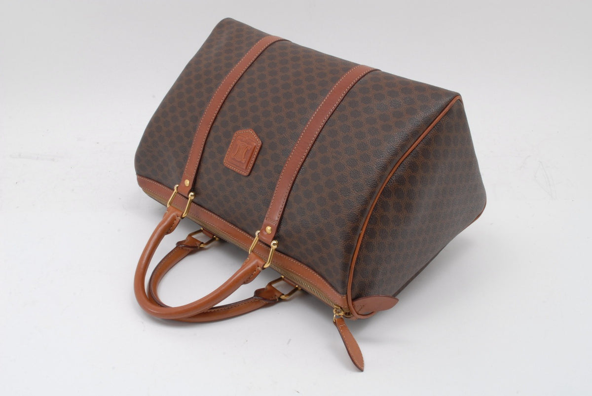 Celine Macadam Boston Handbag - Brown, PVC Leather