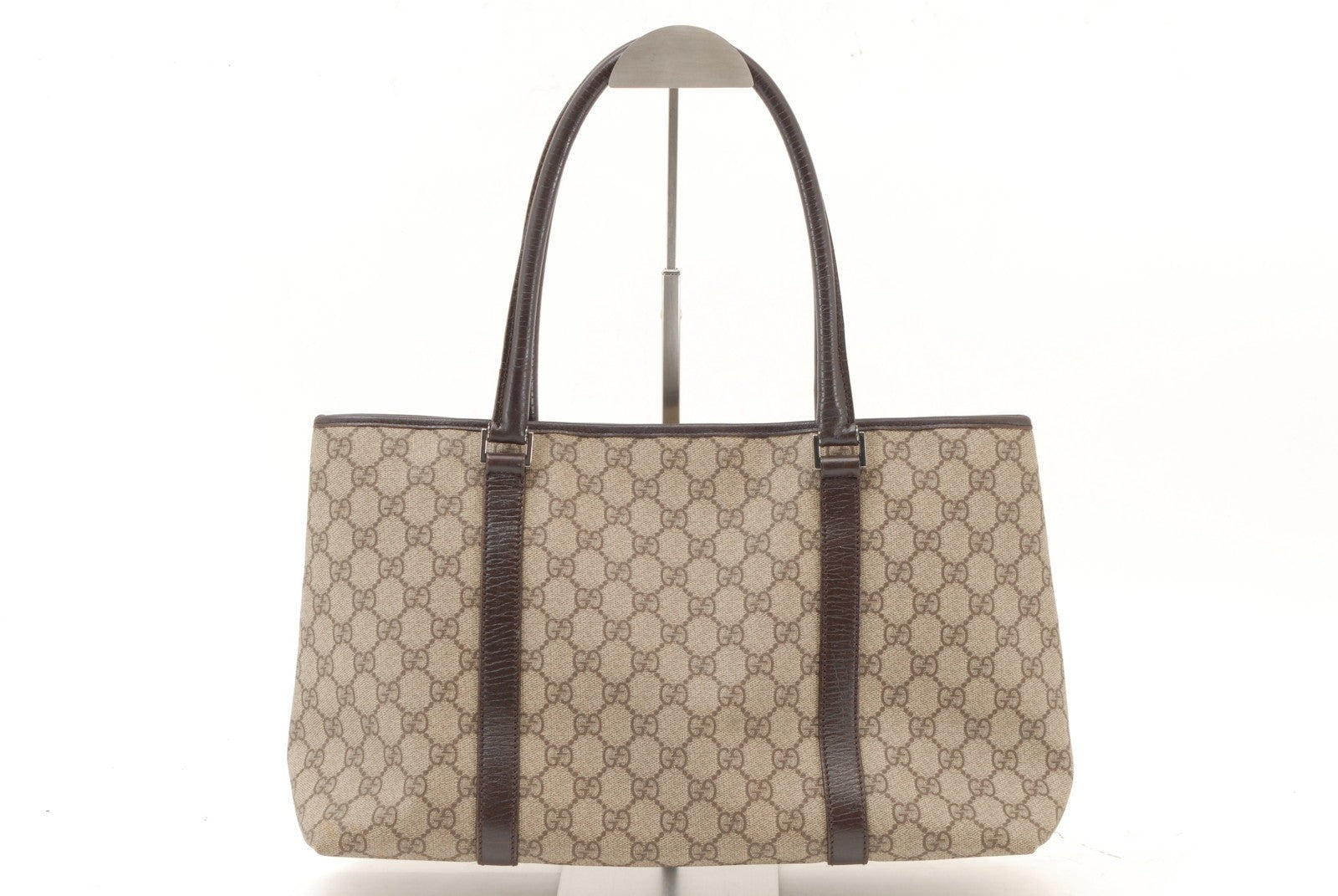 Gucci GG Canvas Tote Bag - Beige Brown, PVC Leather
