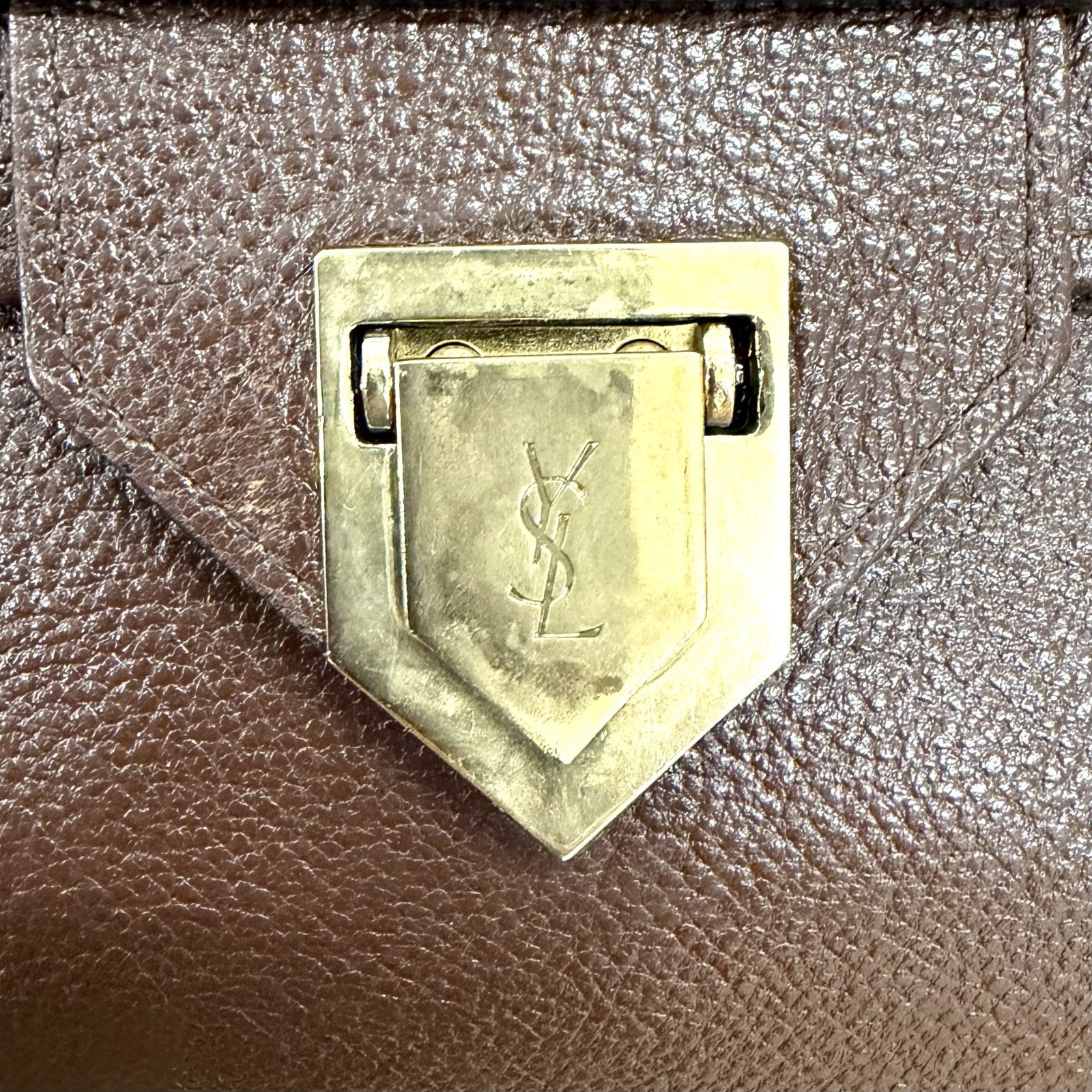 Saint Laurent Vintage Leather Shoulder Cross Body Bag - Brown, Leather