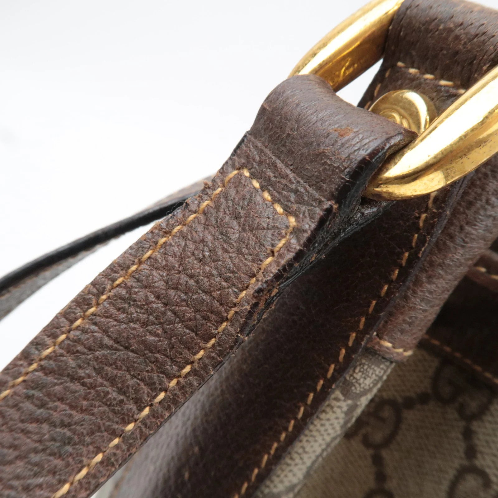 Gucci Sherry Line Bucket Shoulder Bag - Beige, GG Plus Leather 