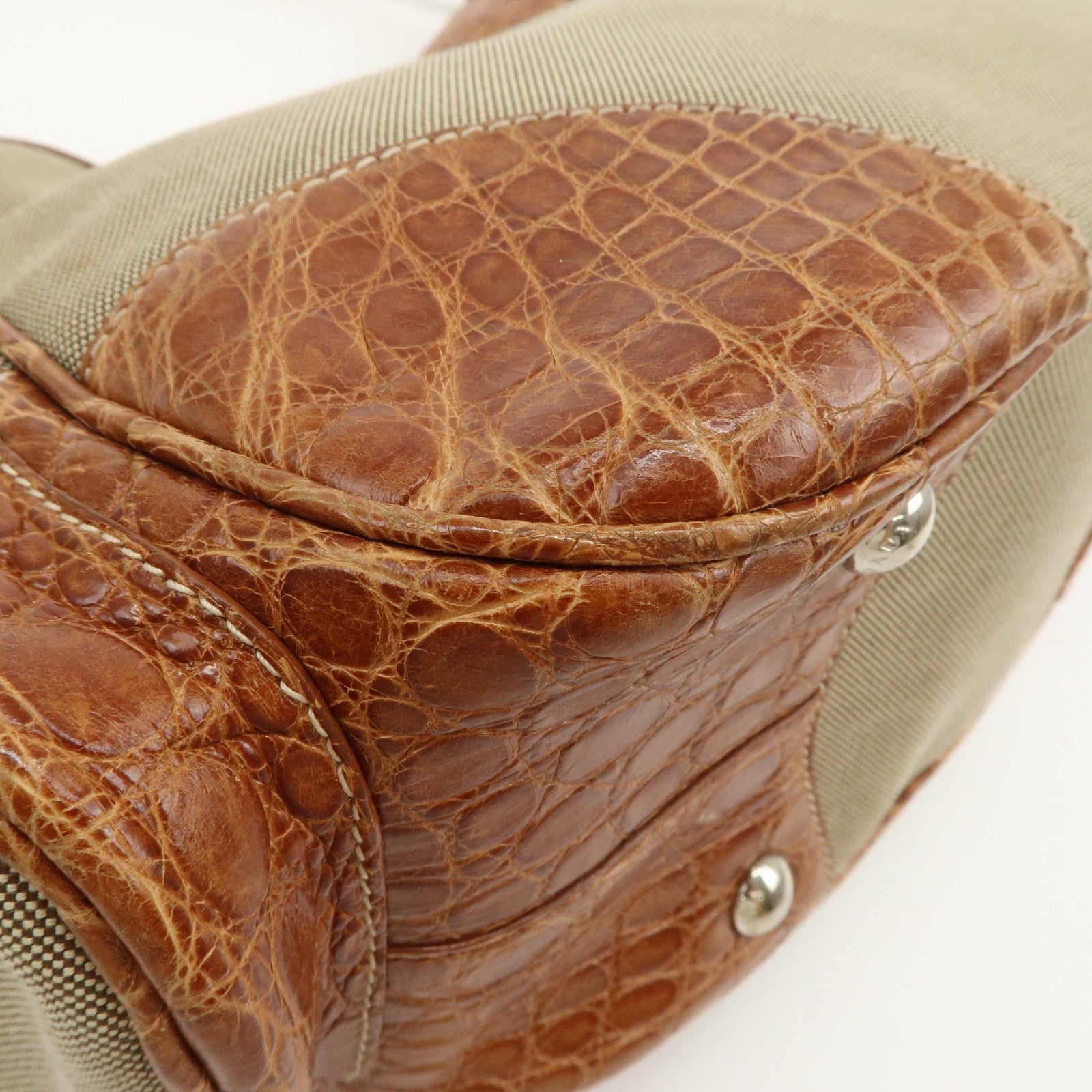 Prada Jacquard Shoulder Bag - Brown, Embossed Leather