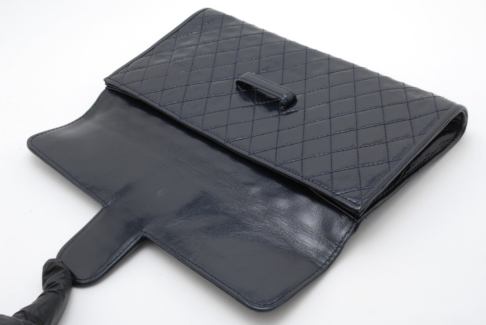 Saint Laurent Yves Saint Laurent Clutch Bag - Navy, Patent Leather