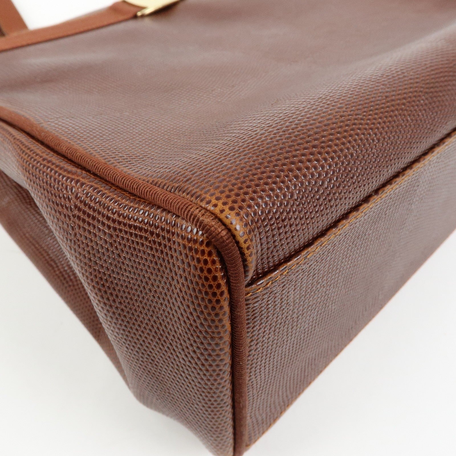 Ferragamo Vara Tote Bag - Brown, Embossed Leather
