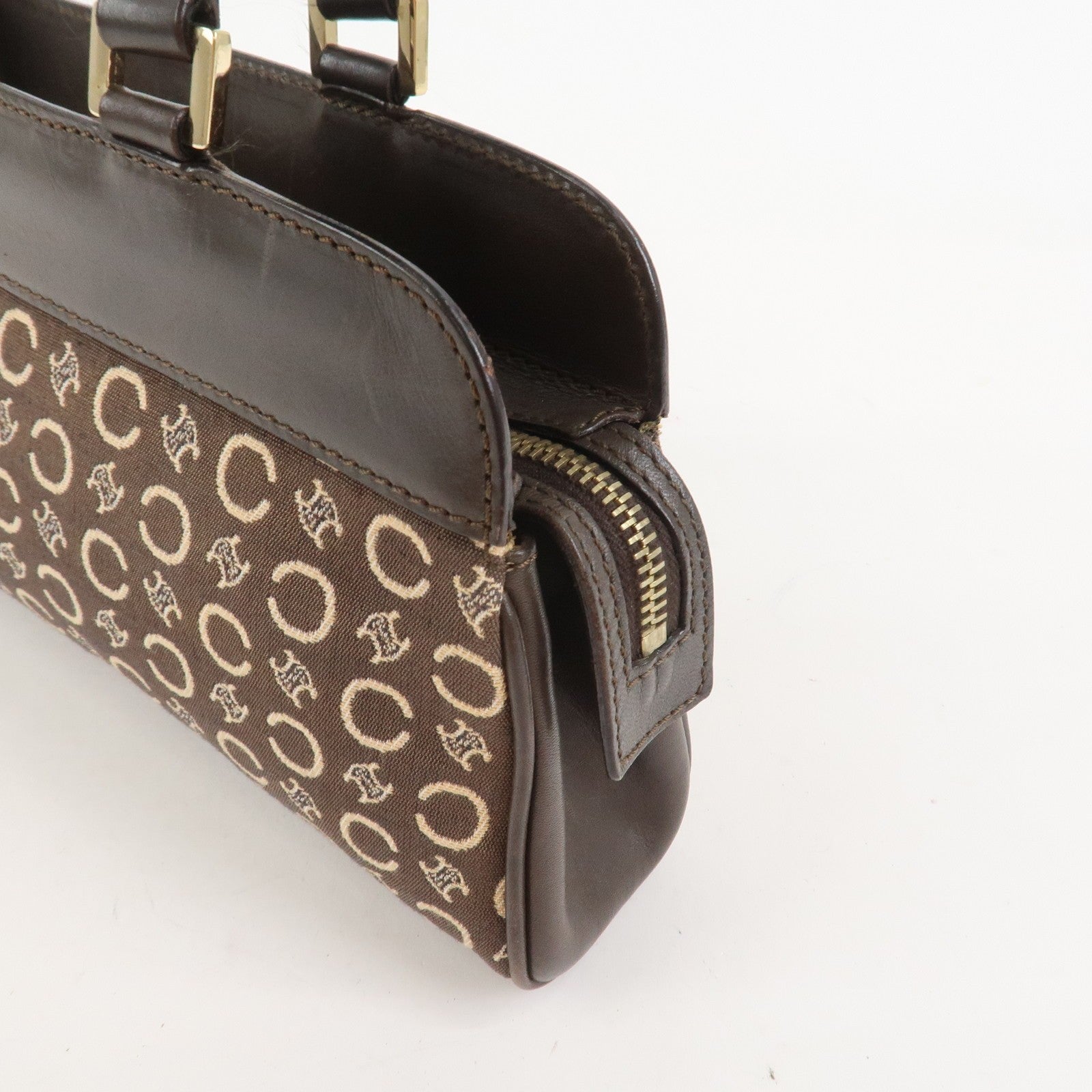 Celine C Macadam Hand Bag - Brown, Canvas and Leather 