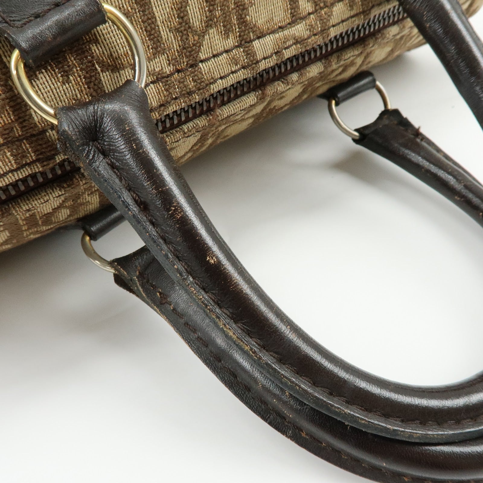 Christian Dior Trotter Jacquard Boston Bag - Brown, Jacquard Canvas and Leather