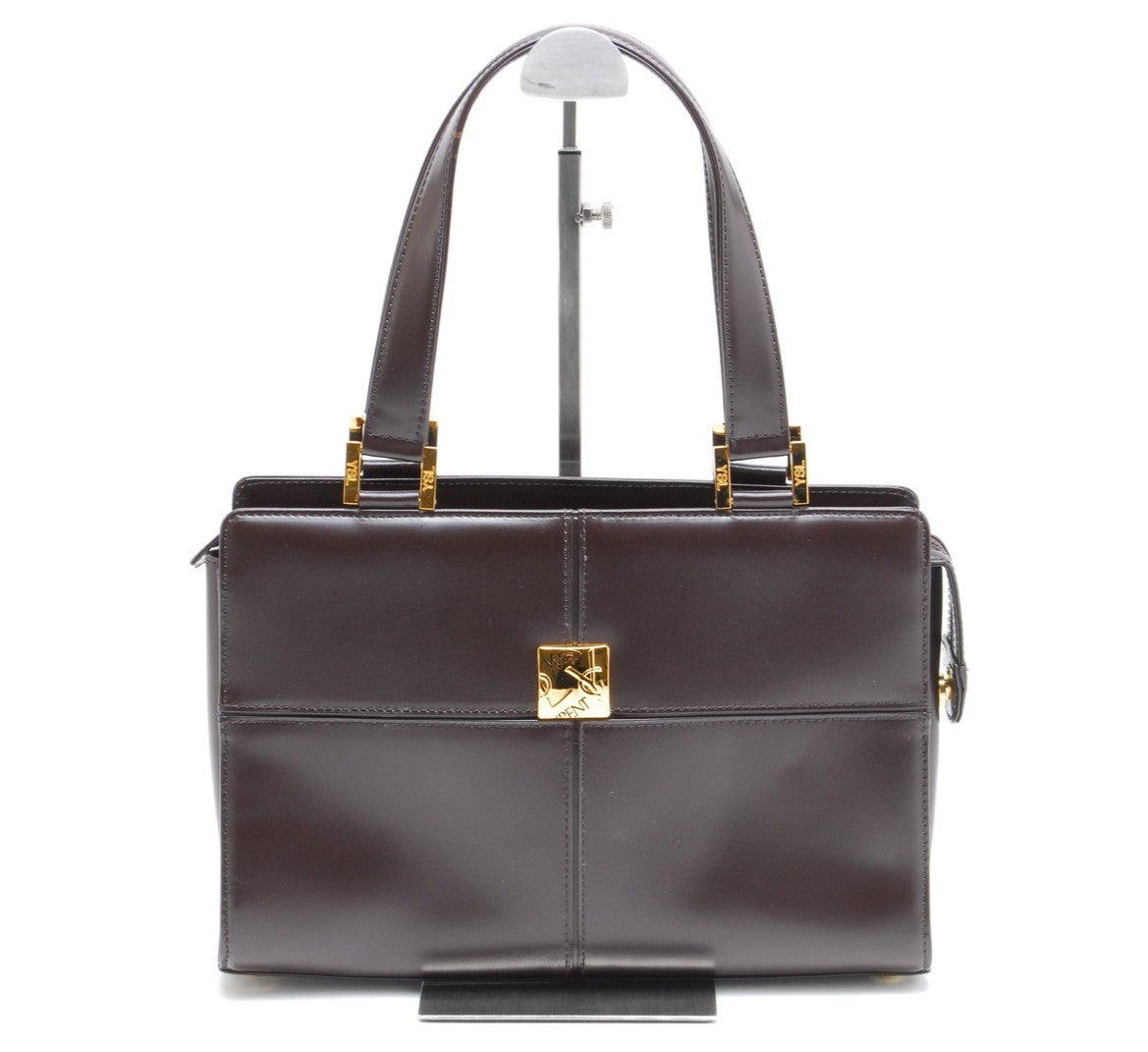 Saint Laurent Yves Shoulder Hand Tote Bag - Brown, Leather