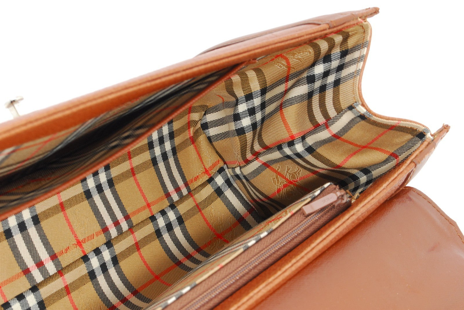Burberry Nova Check Hand Tote Bag - Brown, Leather 