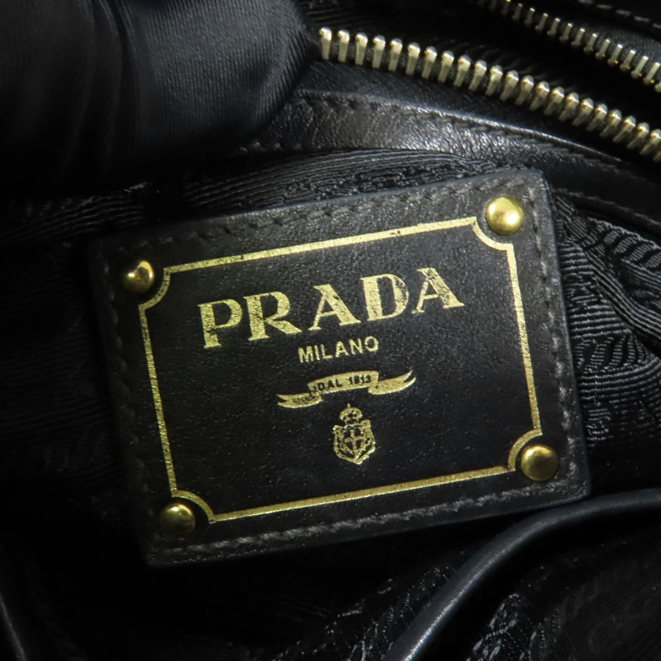 Prada GHW Bauletto Handbag - Black, Calfskin Leather