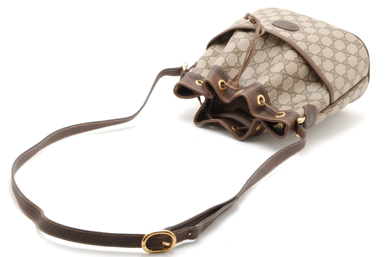 Gucci GG Bucket Bag Shoulder Bag - Brown, Canvas, Leather