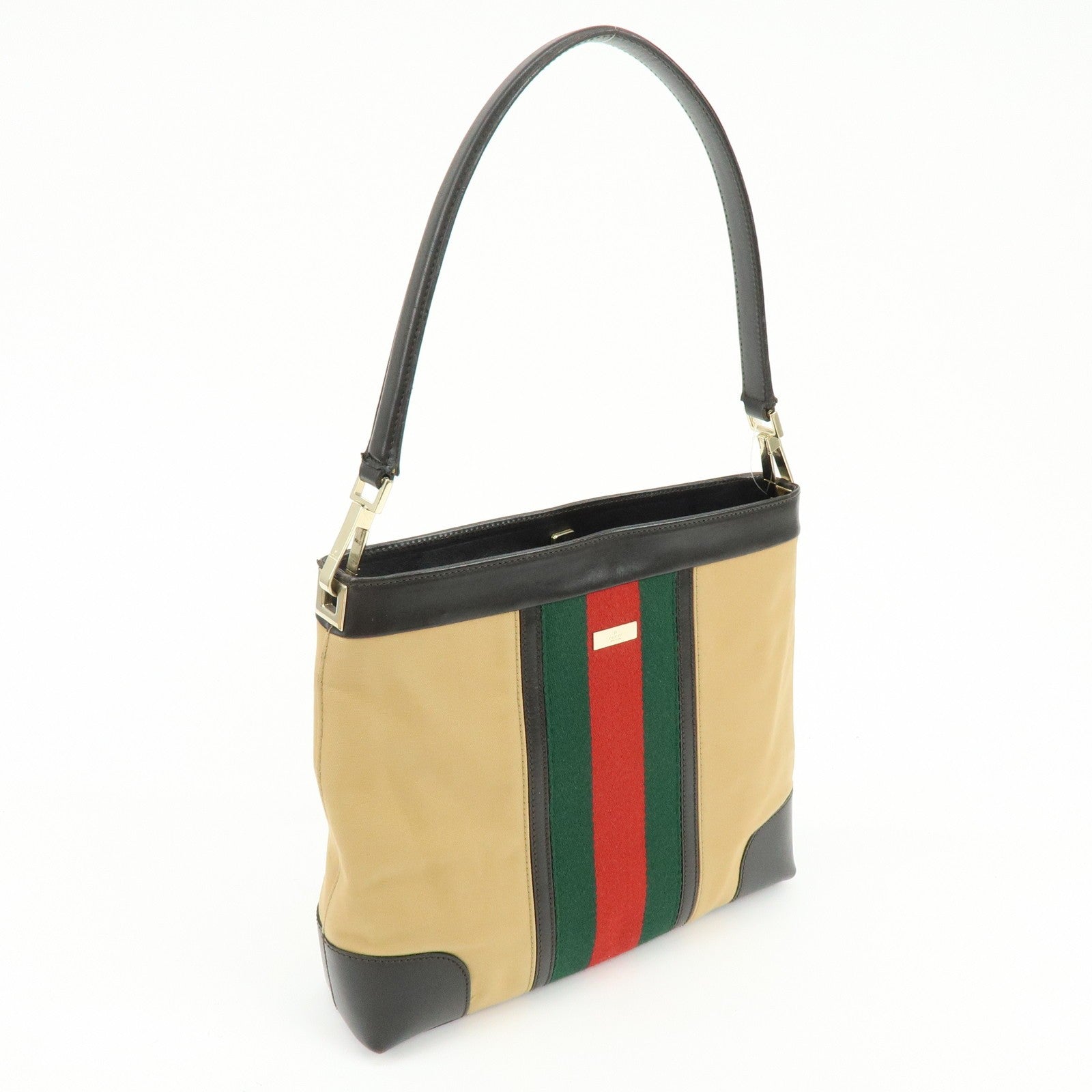 Gucci Sherry Shoulder Bag - Beige, Brown, Canvas, Leather