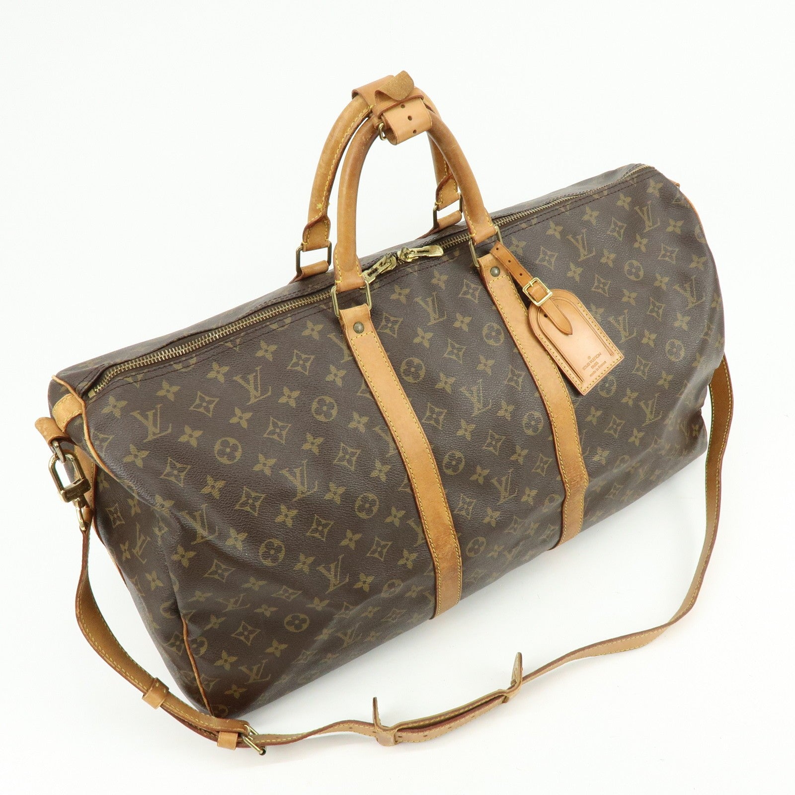 Louis Vuitton Monogram Keep All Bandouliere 55 Boston Bag - Brown, Canvas 