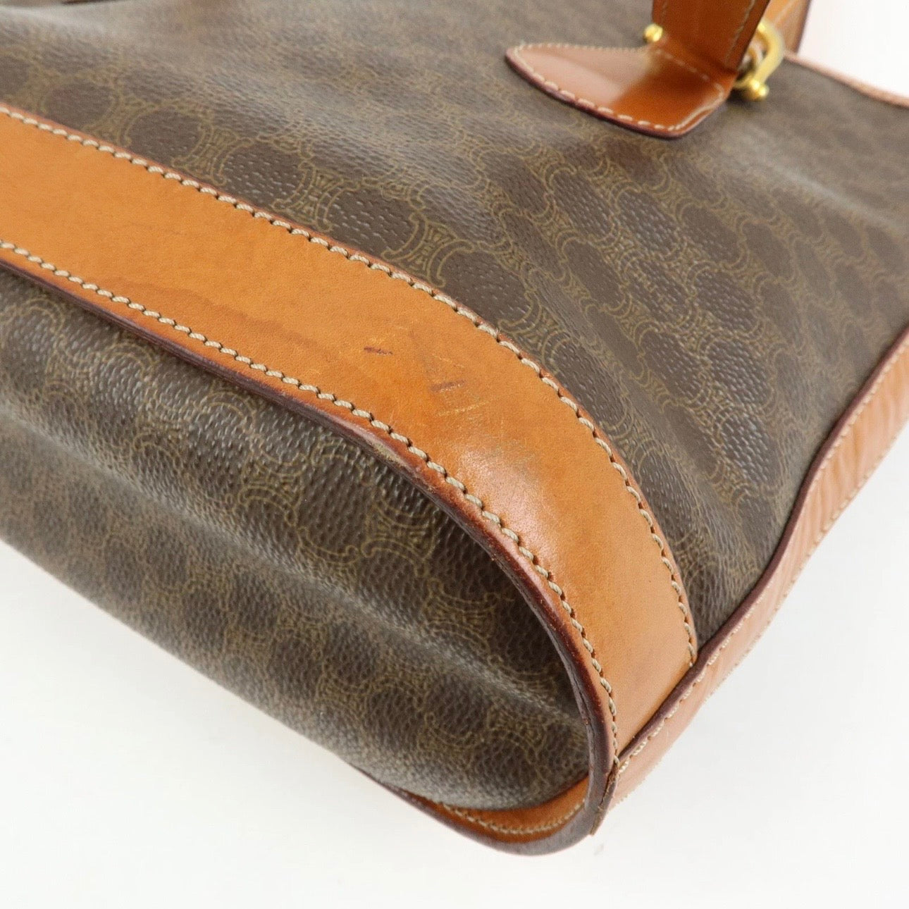 CELINE Macadam Tote Shoulder Bag Brown