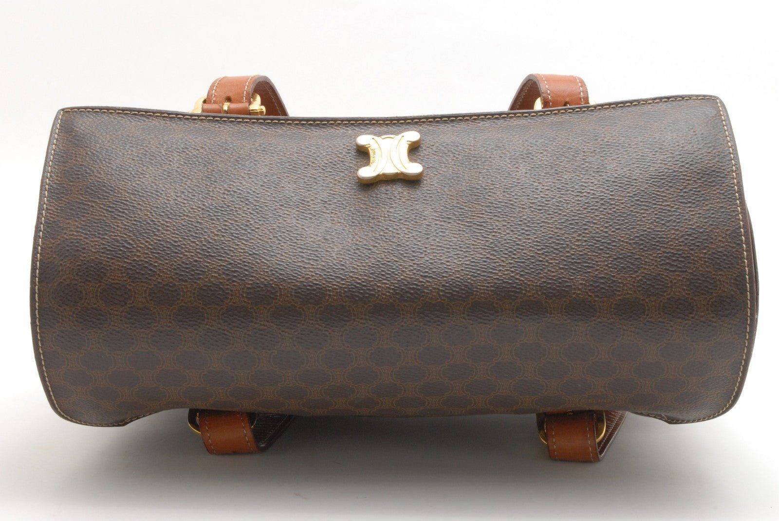Celine Macadam Boston Handbag - Brown, PVC Leather