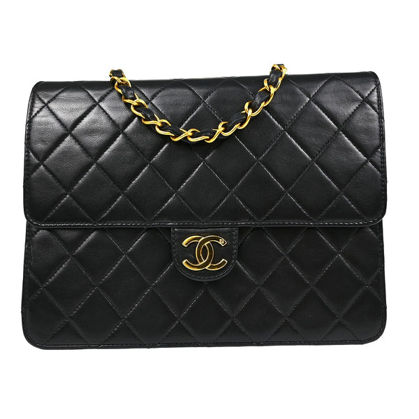 Chanel Classic Single Flap Shoulder Bag - Black, Lambskin