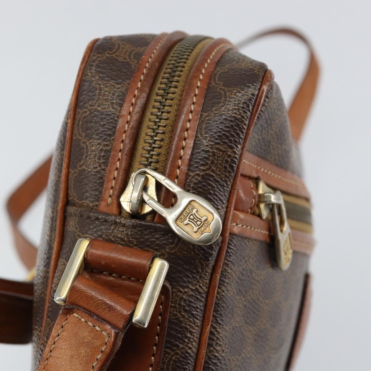 Celine Macadam Shoulder Bag - Brown/Gold, PVC Leather