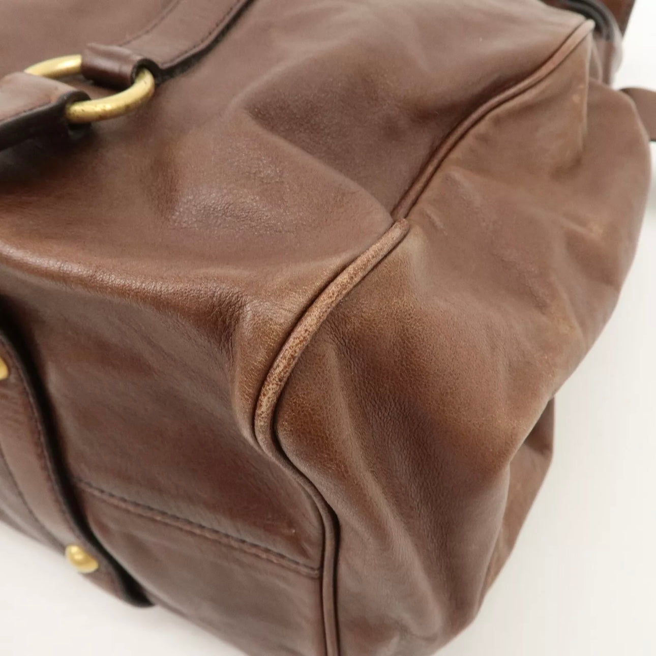 MIU MIU Leather Shoulder Bag Brown