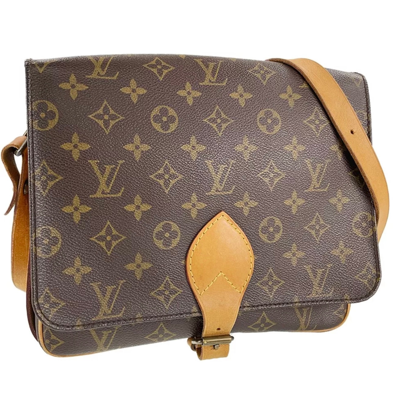 Louis Vuitton Monogram Cartouchiere GM Leather Brown Shoulder bag