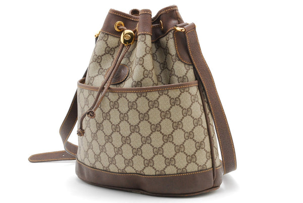 Gucci GG Bucket Bag Shoulder Bag - Beige Brown, Canvas Leather