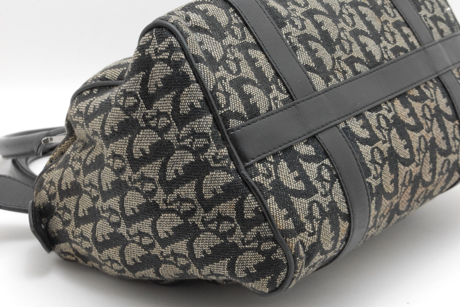 Christian Dior Trotter Boston Bag - Navy Black, Canvas Leather